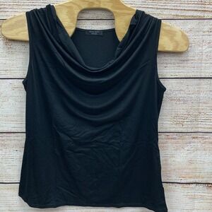 Amore‎ All.F.Y Women's Black Ruched Sleeveless Stretch Blouse Top Size 3X Large